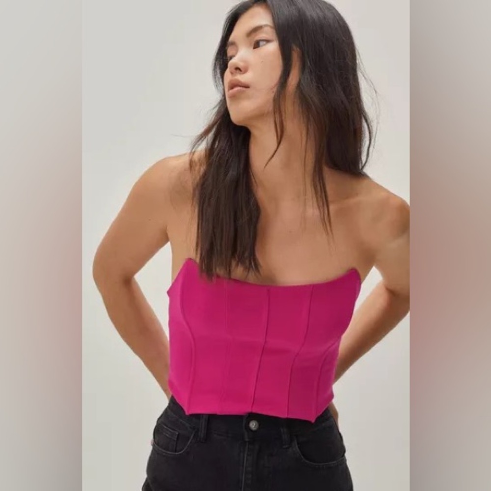Nasty Gal hot pink corset top